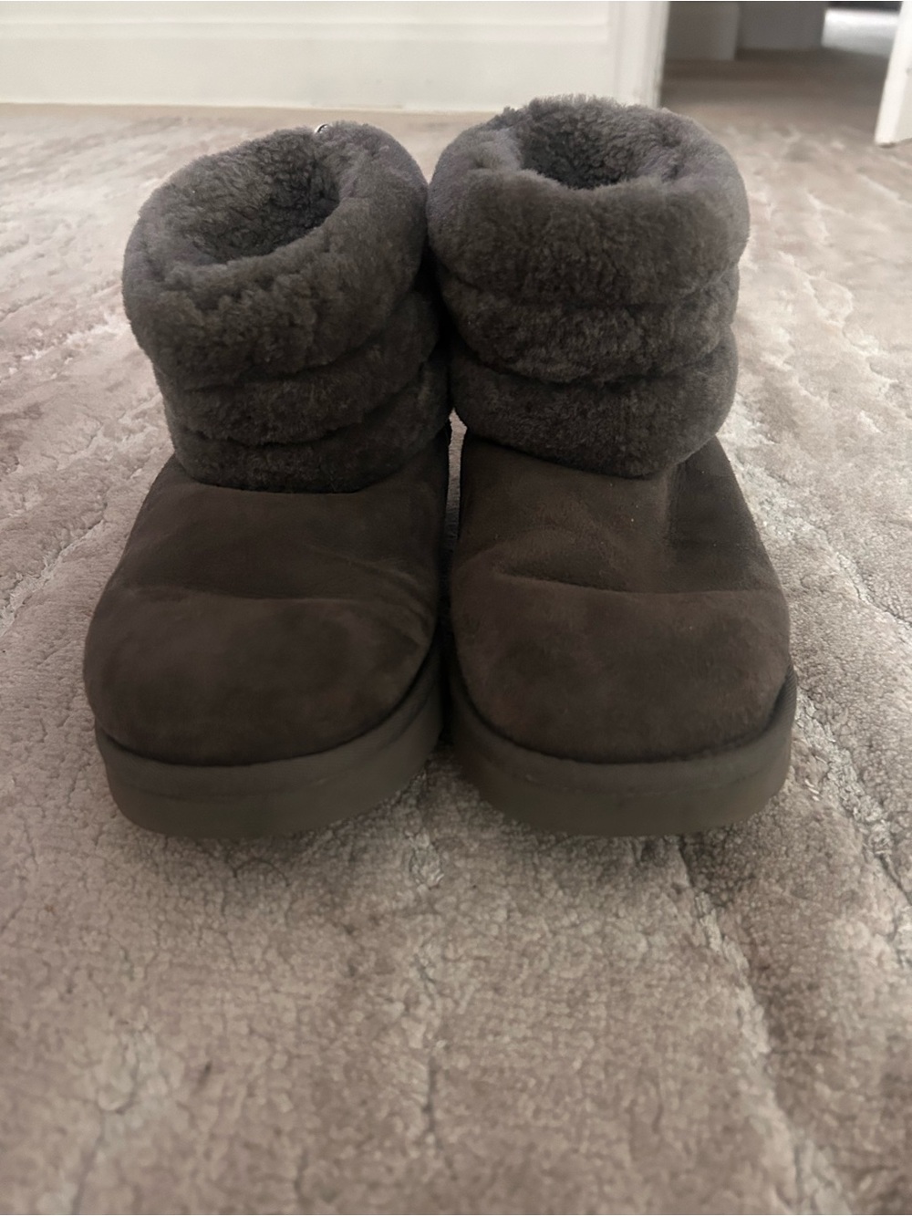 Cozy UGG Women's Shearling-Lined Suede Booties - Gray